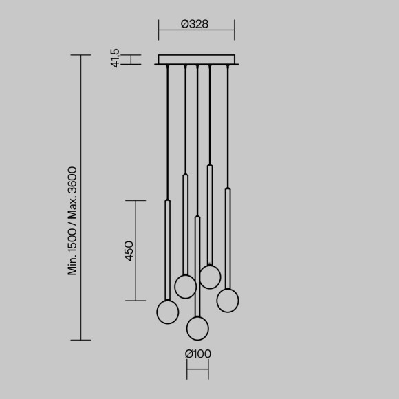 Подвесной светодиодный светильник с прозрачными плафонами LED 12Вт RA80 800лм 3000К Maytoni Bubble dream MOD383PL-L16BBS3K