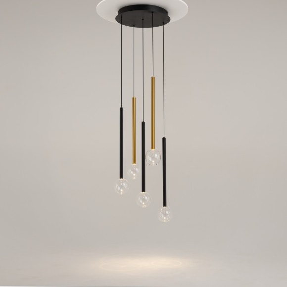 Подвесной светодиодный светильник с прозрачными плафонами LED 12Вт RA80 800лм 3000К Maytoni Bubble dream MOD383PL-L16BBS3K