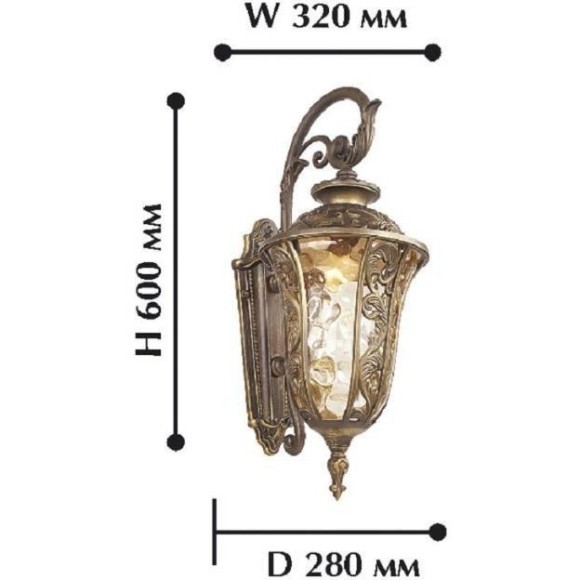 Уличный настенный светильник Favourite 1495-1W Luxus IP44 под лампу 1xE27 60W