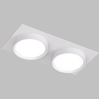 DK2092-WH Встраиваемый белый двойной светильник Denkirs FLAT, 2 лампы GX53 мощностью до 15 Вт