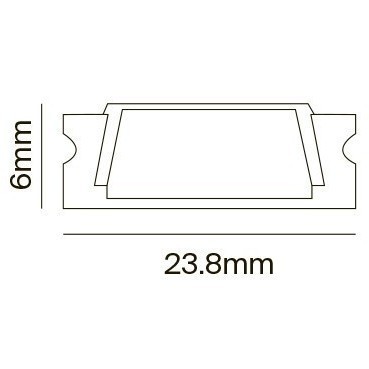 Алюминиевый профиль накладной 23x6 ALM002S-2M