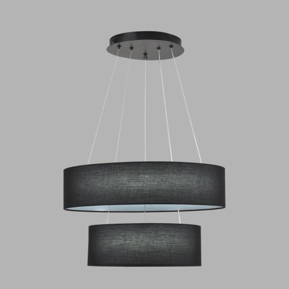 8373/55L Подвесной светодиодный светильник с 2 тканевыми плафонами кольцами 55Вт 2221Лм 3000;4000;6000К 220V Lumion SAVA