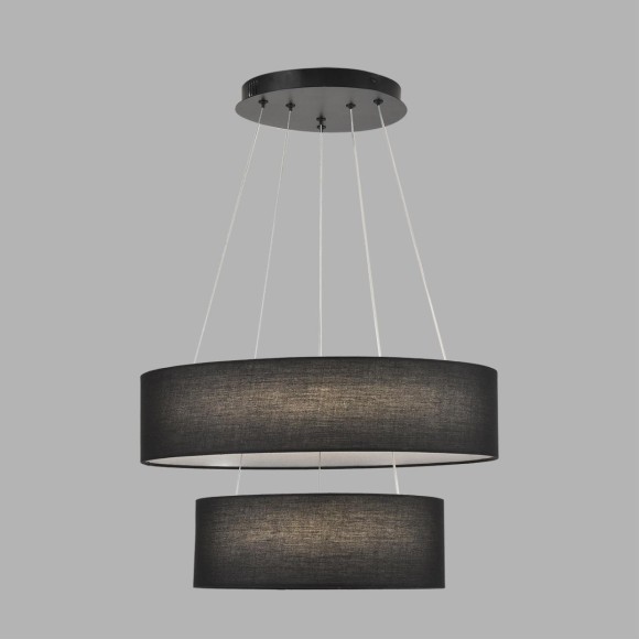 8373/55L Подвесной светодиодный светильник с 2 тканевыми плафонами кольцами 55Вт 2221Лм 3000;4000;6000К 220V Lumion SAVA