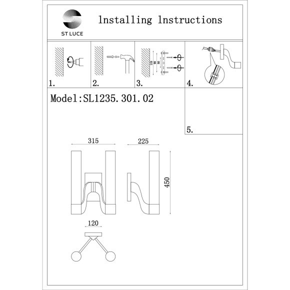 SL1235.301.02 Бра ST-Luce Латунь/Хром, Прозрачный E14 2*40W ETTORE SL1235.301.02 Бра ST-Luce Латунь/Хром, Прозрачный E14 2*40W ETTORE