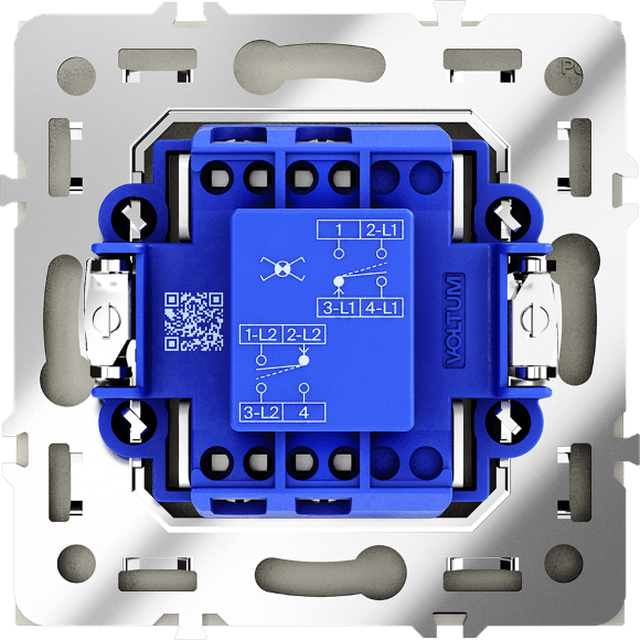 Перекрестный переключатель встраиваемый VOLTUM S70 одноклавишный 10А, (шелк)