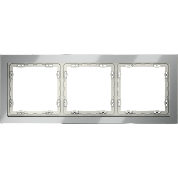 Рамка стеклянная VOLTUM S70 на 3 поста, (сталь, стекло)