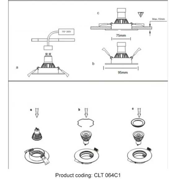 Светильник встраиваемый Crystal Lux CLT 064C1 WH