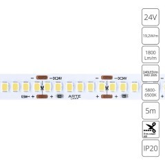 A2424010-03-6K Светодиодная лента 24В 19,2Вт/м 1800Лм/м 6000К CRI 90+ 10мм SMD2835 240шт/м 5м IP20 A2424010-03-6K Светодиодная лента 24В 19,2Вт/м 1800Лм/м 6000К CRI 90+ 10мм SMD2835 240шт/м 5м IP20