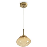Freya Mote FR5601PL-L40YA Светодиодный декоративный подвесной стеклянный светильник, основание: латунь, плафон: стекло янтарного цвета, CCT перекл. цветовой температуры на драйвере, LED 5Вт 2700;3000;4000К CRI80 360° IP20 220V