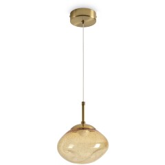 Freya Mote FR5601PL-L40YA Светодиодный декоративный подвесной стеклянный светильник, основание: латунь, плафон: стекло янтарного цвета, CCT перекл. цветовой температуры на драйвере, LED 5Вт 2700;3000;4000К CRI80 360° IP20 220V