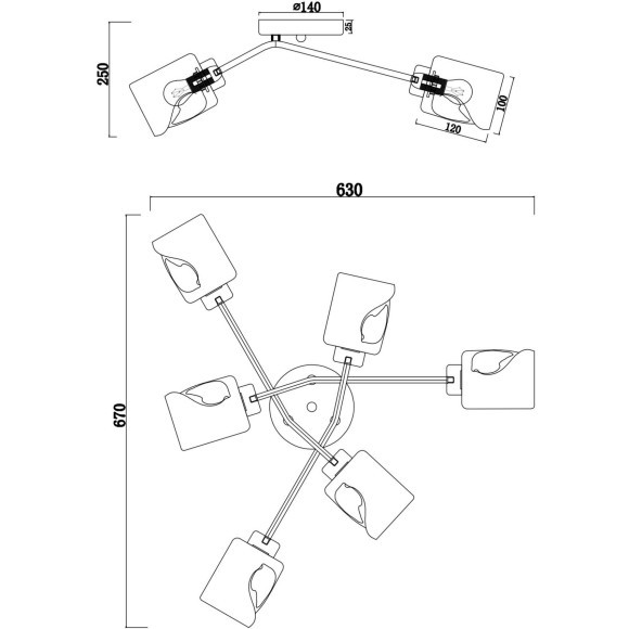 Люстра потолочная Freya FR5095CL-06G Isabella под лампы 6xE14 40W Люстра потолочная Freya FR5095CL-06G Isabella под лампы 6xE14 40W