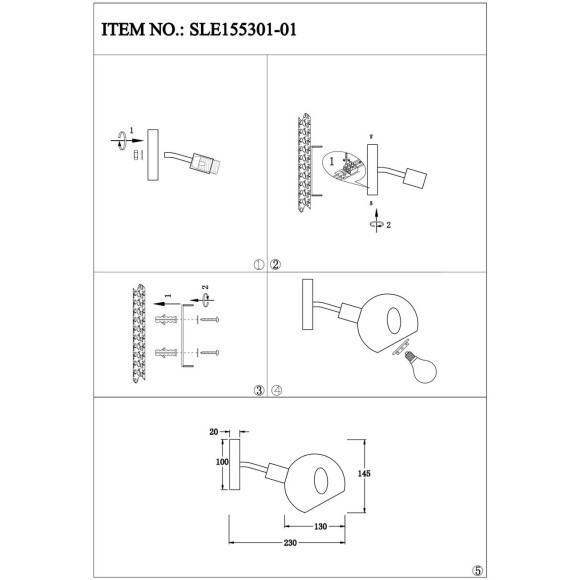 SLE155301-01 Светильник настенный Античная медь/Янтарный E14 1*60W GENTORE