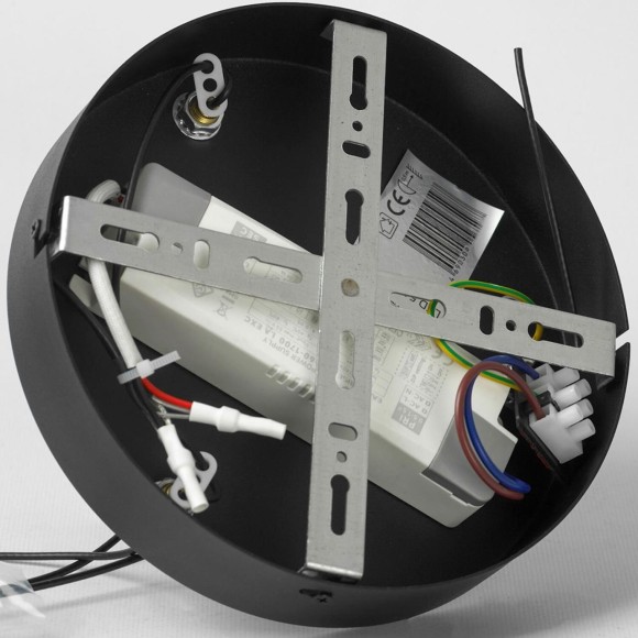 SY0137 Lussole MACON Подвесная люстра черная с белым акриловым плафоном, LED 75 Вт, 3000 К, 6750 Лм