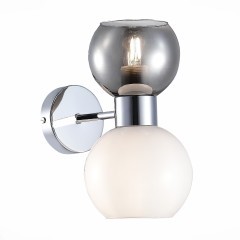 SLE1138-101-02 Светильник настенный Хром/Белый, Дымчатый E27 2*60W THONET SLE1138-101-02 Светильник настенный Хром/Белый, Дымчатый E27 2*60W THONET