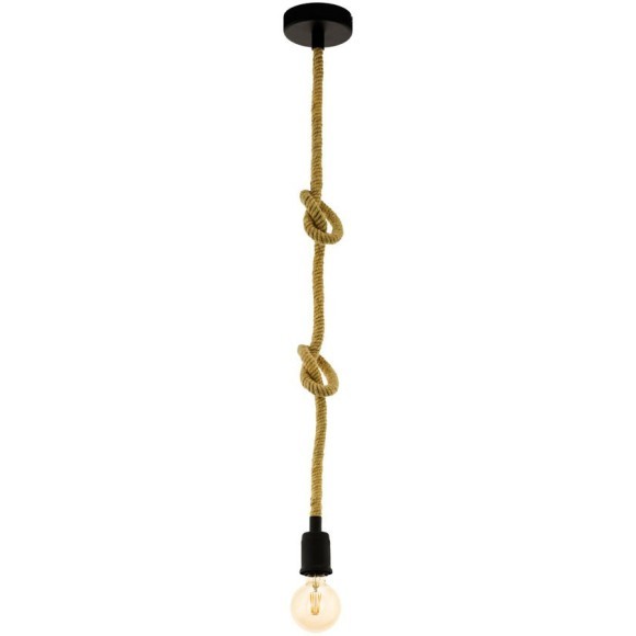 43256 Подвес RAMPSIDE, 1х28W(E27), Ø110, H1380, сталь, канатн. веревка, черный, коричневый 43256 Подвес RAMPSIDE, 1х28W(E27), Ø110, H1380, сталь, канатн. веревка, черный, коричневый