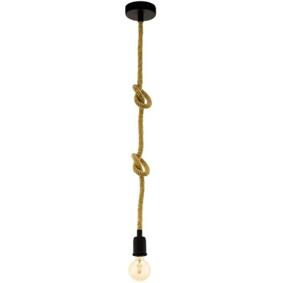 43256 Подвес RAMPSIDE, 1х28W(E27), Ø110, H1380, сталь, канатн. веревка, черный, коричневый