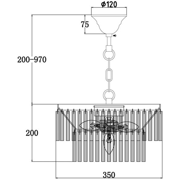 Люстра подвесная Maytoni MOD093PL-04CH Colonne под лампы 4xE14 40W