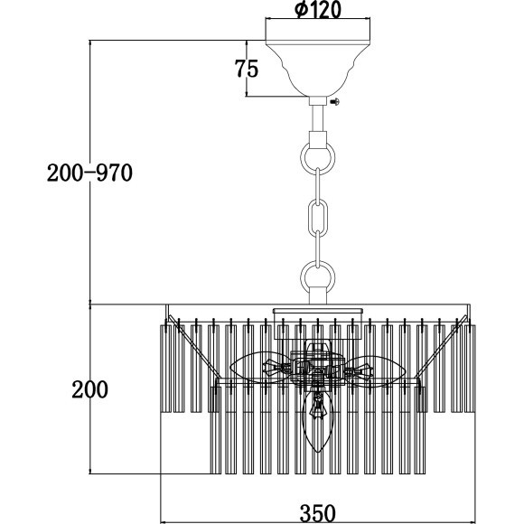 Люстра подвесная Maytoni MOD093PL-04CH Colonne под лампы 4xE14 40W