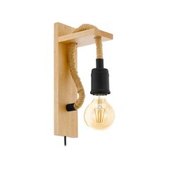 43197 Бра RAMPSIDE, 1х28W(E27), L80, H300, A135, сталь, дерево, канатные веревки, черный, коричневый 43197 Бра RAMPSIDE, 1х28W(E27), L80, H300, A135, сталь, дерево, канатные веревки, черный, коричневый