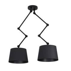 390113 PISTUNIO Люстра потолочная с 2 лампами E27, черный, металл, ткань 390113 PISTUNIO Люстра потолочная с 2 лампами E27, черный, металл, ткань