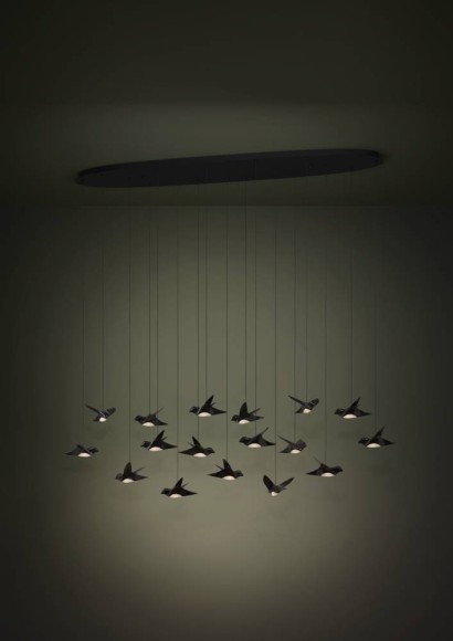 390353 PARATEBUENO Светодиодная люстра диммируемая по TRIAC, 51Вт, 6460Лм, 3000К, сталь/пластик, черный никель