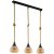 43192 Подвес RAMPSIDE, 3х28W(E27), L895, B195, H1230, сталь, черный, канатные веревки/стекло с напыл