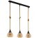 43192 Подвес RAMPSIDE, 3х28W(E27), L895, B195, H1230, сталь, черный, канатные веревки/стекло с напыл