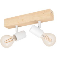 99483 Спот TOWNSHEND 3, 2x60W(E27), L300, B50, дерево, сталь, коричневый, белый