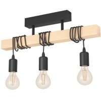 43511 Настенно-потолоч светильник TOWNSHEND, 3х60W(E27), L550, B105, H265, сталь, дерево, черный, коричн