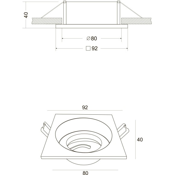 Встраиваемый светильник Maytoni DL026-2-01B Atom под лампу 1xGU10 50W Встраиваемый светильник Maytoni DL026-2-01B Atom под лампу 1xGU10 50W