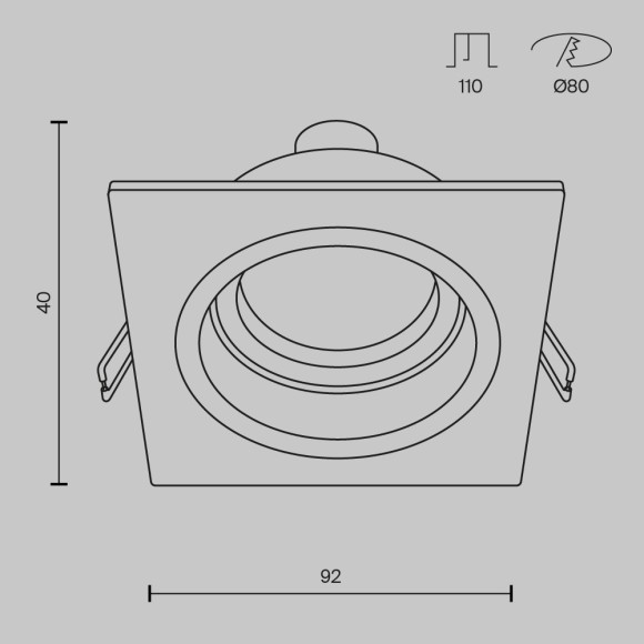 Встраиваемый светильник Maytoni DL026-2-01B Atom под лампу 1xGU10 50W Встраиваемый светильник Maytoni DL026-2-01B Atom под лампу 1xGU10 50W