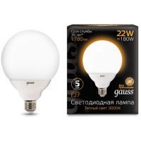 105102122 Светодиодная лампа Gauss E27 G125 22W 1780Lm CRI90 3000K