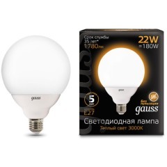 105102122 Светодиодная лампа Gauss E27 G125 22W 1780Lm CRI90 3000K 105102122 Светодиодная лампа Gauss E27 G125 22W 1780Lm CRI90 3000K
