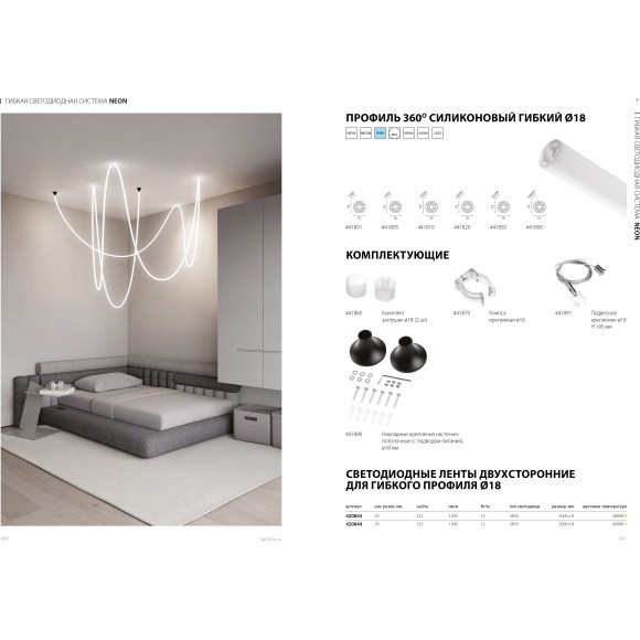 Lightstar 441870 Клипса крепления (1шт) к силиконовым профилям диаметром 18мм арт. 441805-(10-20-50)