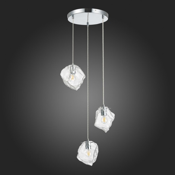 SL1175.103.03 Светильник подвесной ST-Luce Хром/Прозрачный E14 3*40W PORTICI SL1175.103.03 Светильник подвесной ST-Luce Хром/Прозрачный E14 3*40W PORTICI