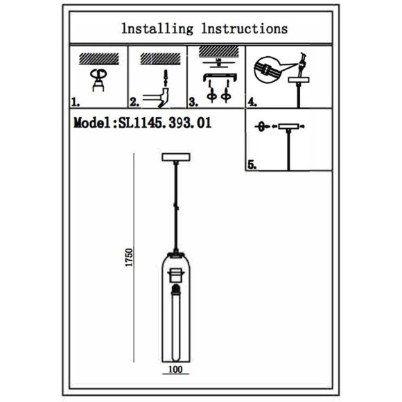 SL1145.393.01 Светильник подвесной ST-Luce Латунь/Янтарный E27 1*60W CALLANA