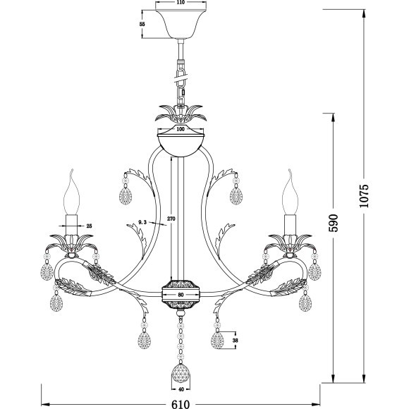 Люстра подвесная Freya FR3040-PL-06-WG Dezi под лампы 6xE14 60W