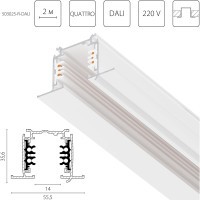 Трек шестиконтактный встраиваемый 3-фазн со стыковочными пазами, 2м Quattro/DALI/ Lightstar 503025-R-DALI