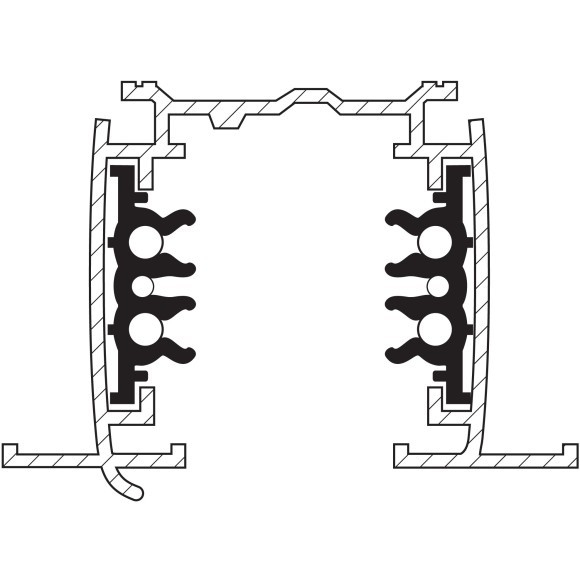 Трек шестиконтактный встраиваемый 3-фазн со стыковочными пазами, 2м Quattro/DALI/ Lightstar 503025-R-DALI