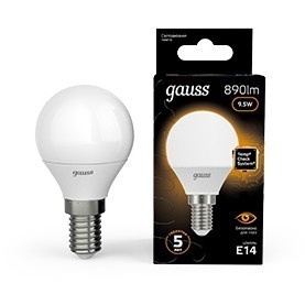 Лампа Gauss Black 9.5Вт 890Лм 3000К E14 105101110
