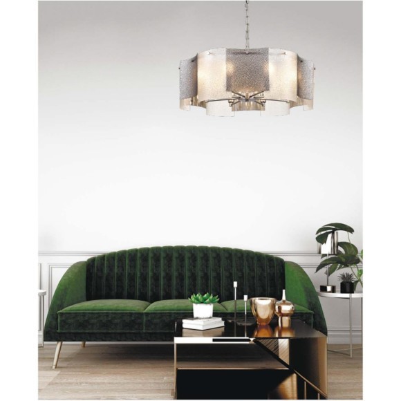 6594/8 MODERNI LN24 хром/тонированное стекло, металл/стекло Люстра подвесная E14 8*40W 220V DANDY