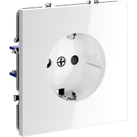 Розетка встраиваемая VOLTUM S70 с заземлением и защитными шторками, 16А, (белый глянцевый)