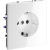 Розетка встраиваемая VOLTUM S70 с заземлением и защитными шторками, 16А, (белый глянцевый)