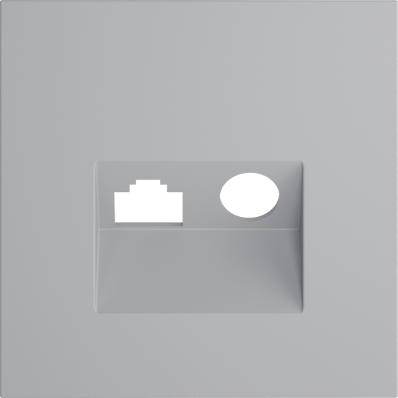 Накладка для розетки TV+RJ45 кат. 6, S70 (серый)