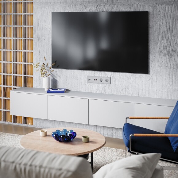 Накладка для розетки TV+RJ45 кат. 6, S70 (серый)