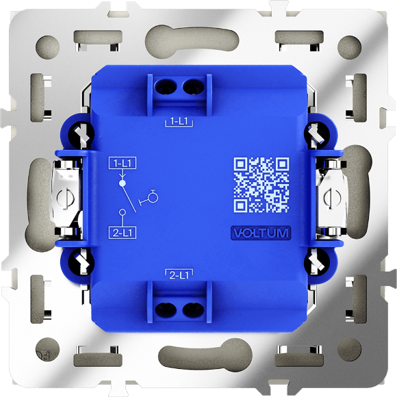 Выключатель с самовозвратом встраиваемый VOLTUM S70 одноклавишный 10А, (шелк)