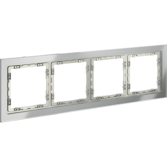 Рамка стеклянная VOLTUM S70 на 4 поста, (сталь, стекло)