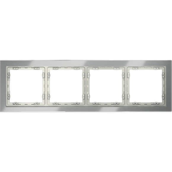 Рамка стеклянная VOLTUM S70 на 4 поста, (сталь, стекло)