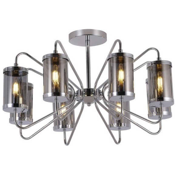 SLE102302-08 Светильник потолочный Хром/Дымчатый E14 8*40W VALIERI