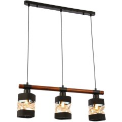SLE114403-03 Светильник подвесной Черный, Темное дерево/Черный, Прозрачный, Янтарный E27 3*60W ABIRITTO SLE114403-03 Светильник подвесной Черный, Темное дерево/Черный, Прозрачный, Янтарный E27 3*60W ABIRITTO